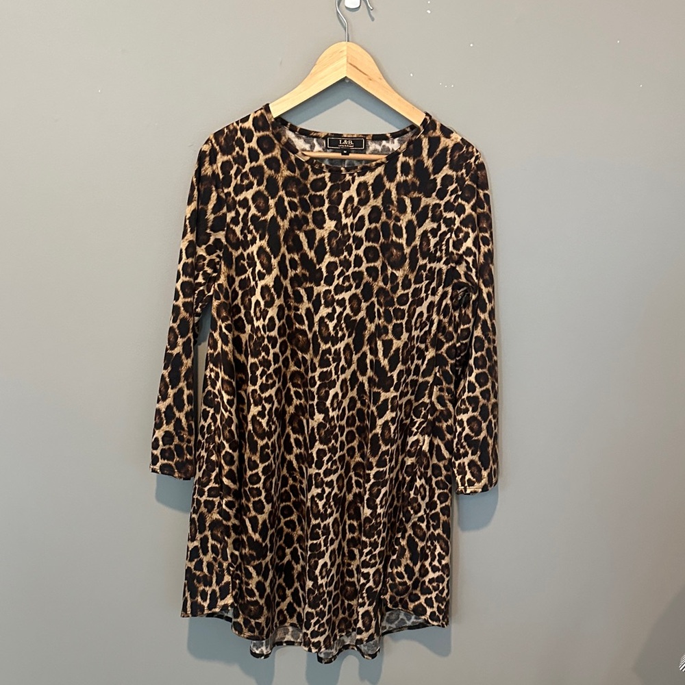 L&B Leopard Print Midi Dress